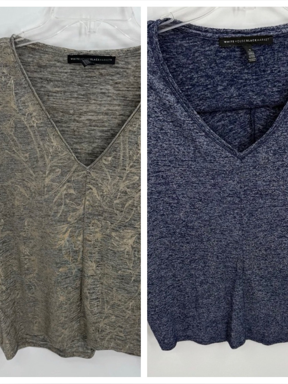 White House Black Market Lot Of 2 Dolman Short Sleeve Tops Size Small Blue Gold
